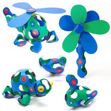Clixo Crew Pack - Kids Magnetic Toy - Green/Blue - 30 pcs
