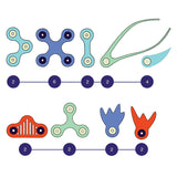 Clixo Ocean Creatures Pack Glow-In-The-Dark - Kids Magnetic Toy - 24 pcs