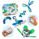 Clixo Grip & Stick Window Pack - Kids Magnetic Toy - Blue/Green/Primatic - 24 pcs