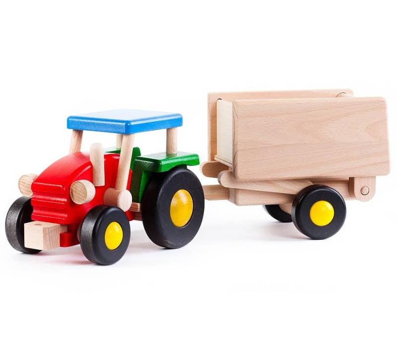 Classic Wooden Tractor + Trailer