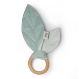 Crinkle Leaf Teething Ring + Sensory Toy - Mint
