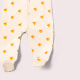 Little Ducks Zip Organic Babygrow - Lemon