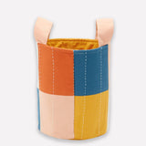 Checkered Fabric Storage Basket Small - Mustard