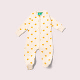 Little Ducks Zip Organic Babygrow - Lemon