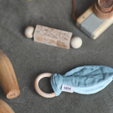 Crinkle Leaf Teething Ring + Sensory Toy - Mint