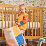 Checkered Fabric Storage Basket Medium - Mustard