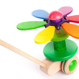 Wooden Flower Push Toy - Rainbow