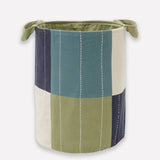 Checkered Fabric Storage Basket Medium - Sage