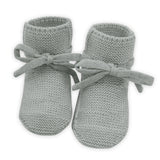 Knitted Merino Wool baby Booties - Dusty Sage