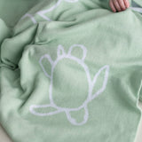 Baby Blanket - Turtles - Soft Green