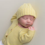 Newborn Knitted Hat - Soft Yellow