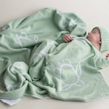 Baby Blanket - Turtles - Soft Green