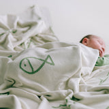 Baby Blanket - Waves - Mint