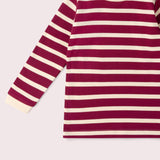 Kids Organic Striped Long Sleeve T-Shirt - Berry