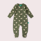 Ducks Organic Cotton Babygrow - Olive Green