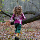 Kids Organic Striped Long Sleeve T-Shirt - Berry