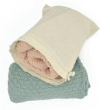Knitted Baby Blanket - Diamond - Pink
