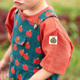 Baby Dungaree Shorts - Apples