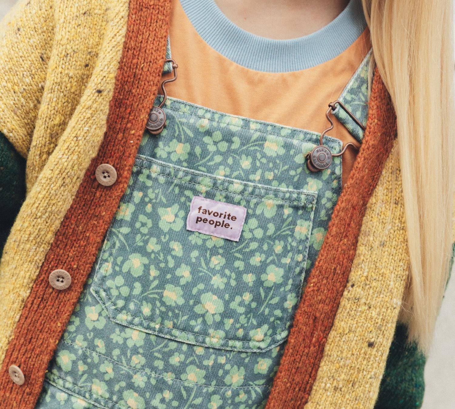 Kids Dungarees - Green Floral