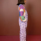 Kids Corduroy Dungarees - Purple Stars