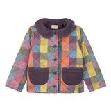 Girls Collared Jacket - Purple Check