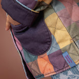 Girls Collared Jacket - Purple Check