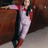 Kids Corduroy Dungarees - Purple Stars