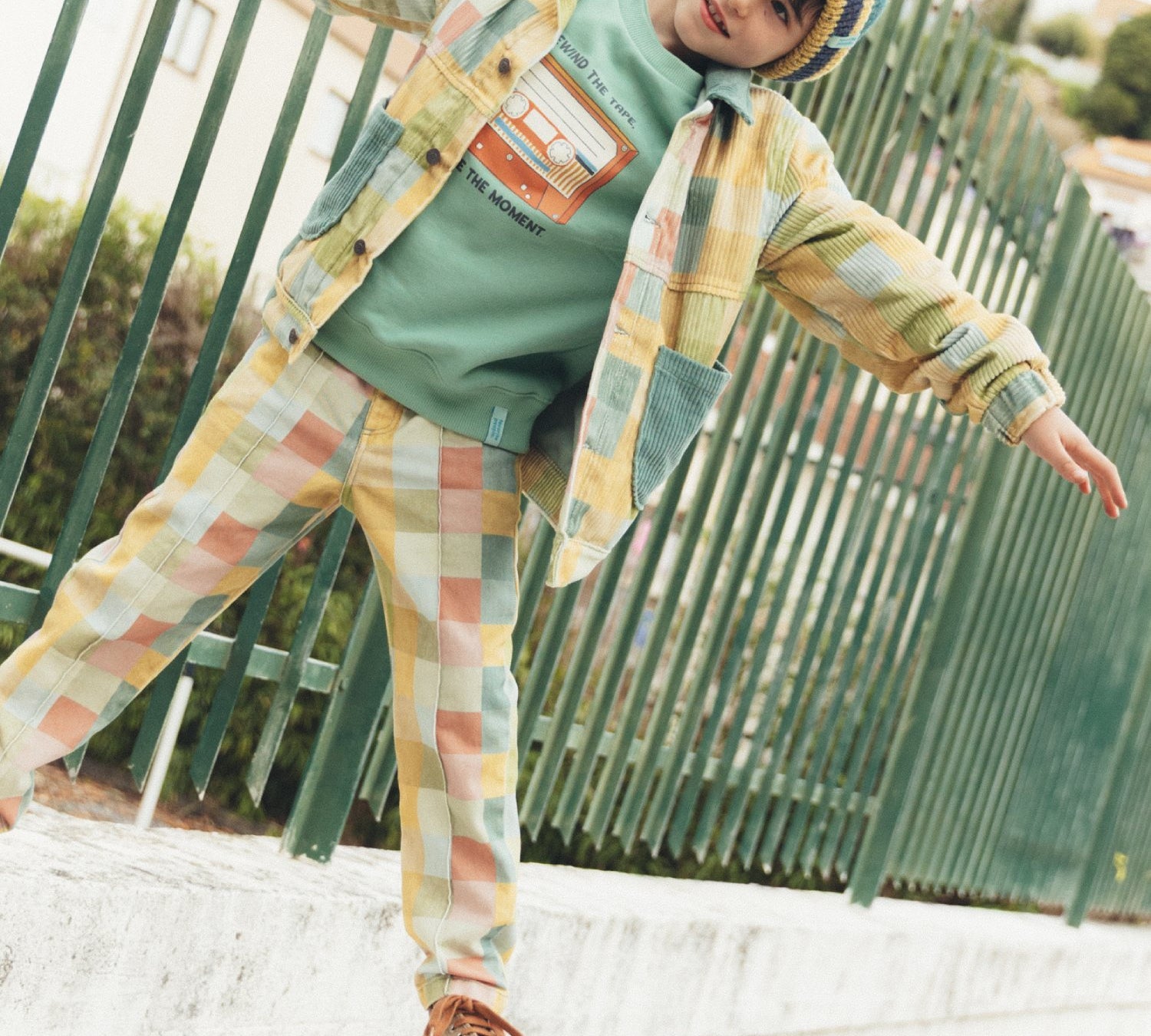 Boys Corduroy Jacket - Green Check
