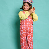 Kids Dungarees - Pink + Red Floral