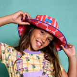 Kids Bucket Hat - Pink + Red Floral