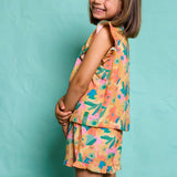 Ruffle Hem Kids Shorts – Floral