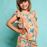 Ruffle Hem Kids Shorts – Floral
