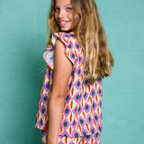 Flutter Sleeve Kids Shirt – Checkered