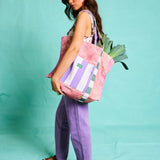 Tote Bag - Pink Lobster + Stripe Mix