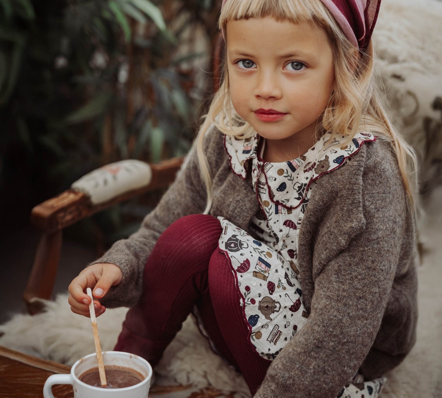 Kids Leggings – Burgundy