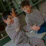 Kids Stripe Sweatshirt – Embroidered Smiley Patches