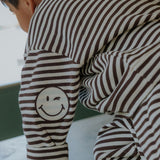 Kids Stripe Sweatshirt – Embroidered Smiley Patches
