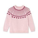 Kids Knitted Heart Jumper - Chalk Pink