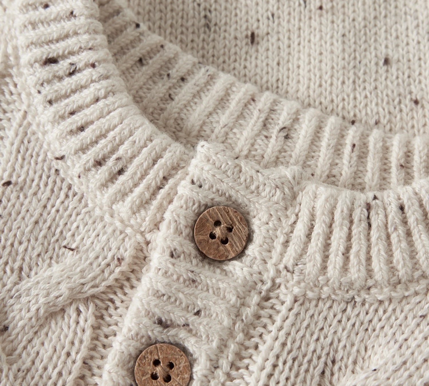 Baby Cable Knitted Jumper - Cream Melange