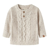 Baby Cable Knitted Jumper - Cream Melange