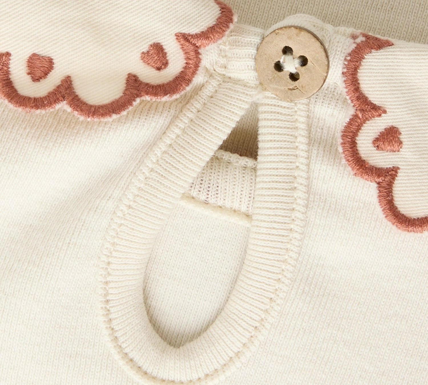 Organic Cotton Bodysuit – Scallop Collar