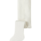 Baby Ribbed Knit Tights - White