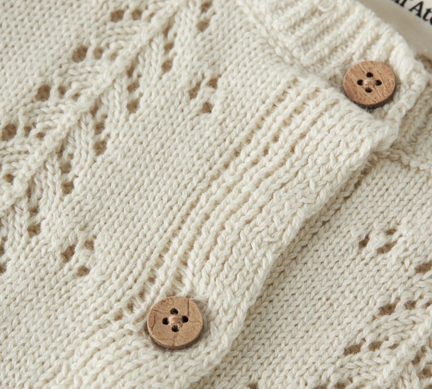 Baby Pointelle Knit Cardigan – Cream