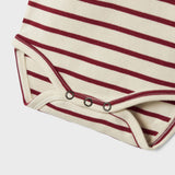 Striped Bodysuit - Organic Cotton - Dahlia