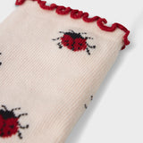 Frill Ankle Socks - Ladybird/Cherry