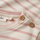 Striped Bodysuit - Organic Cotton - Misty Rose