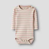 Striped Bodysuit - Organic Cotton - Misty Rose