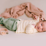 Knitted Baby Blanket - Diamond - Pink