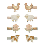 Farm Animal Mini Hair Clips - 8 Pack