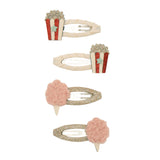Popcorn + Candyfloss Hair Clips - 4 Pack